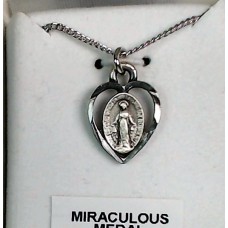 Miraculous Medal  Antique Silver with Chain